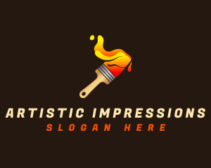 Paintbrush Paint Splash logo design