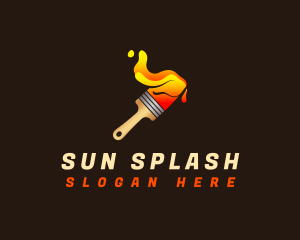 Paintbrush Paint Splash logo design