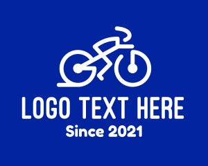 Athlete - White Cyclist Athlete logo design