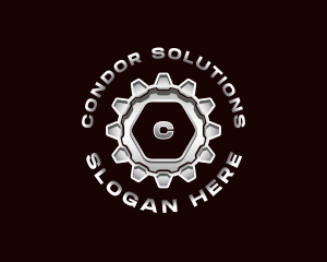 Industrial Steel Cogwheel Motor logo design