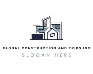 Architectural - Architect Property Blueprint logo design