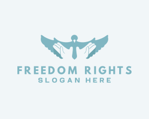 Hands Bird Freedom logo design