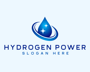 Hydrogen - Sparkling Water Droplet logo design