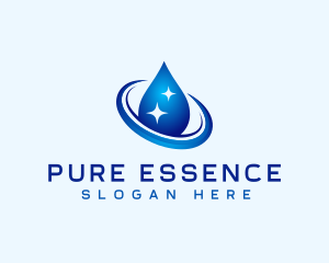 Pure - Sparkling Water Droplet logo design