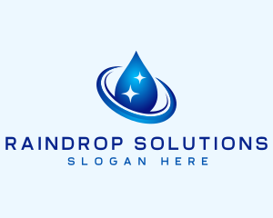 Raindrop - Sparkling Water Droplet logo design