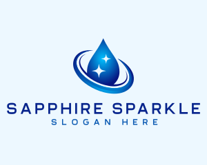 Sparkling Water Droplet logo design