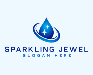 Sparkling Water Droplet logo design