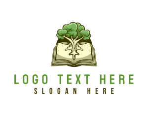 Wisdom - Book Tree Wisdom Library logo design