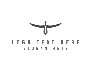 Steakhouse - Dagger Viking Horns logo design