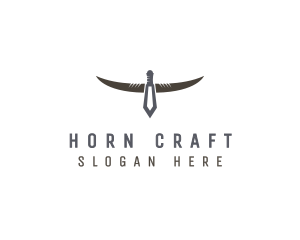 Dagger Viking Horns logo design