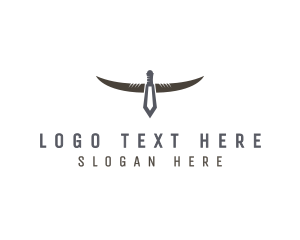 Hunt - Dagger Viking Horns logo design