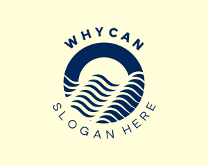Navy Ocean Wave Logo