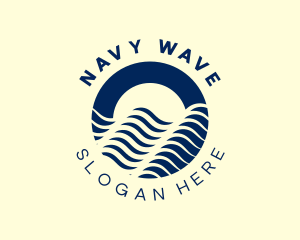 Navy Ocean Wave logo design