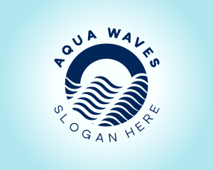 Navy Ocean Wave logo design