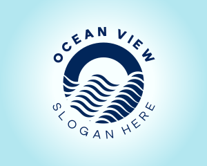 Navy Ocean Wave logo design