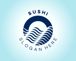 Navy Ocean Wave logo design