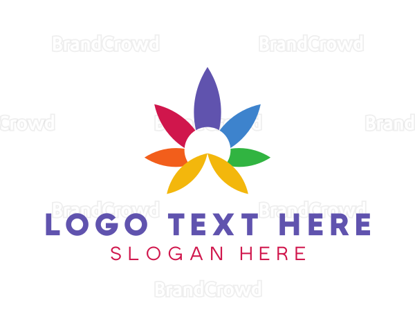 Colorful Cannabis Flower Logo