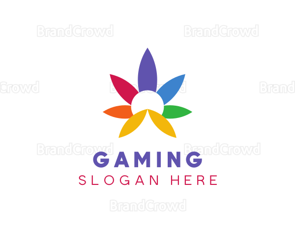 Colorful Cannabis Flower Logo