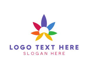 Oil - Colorful Cannabis Flower logo design
