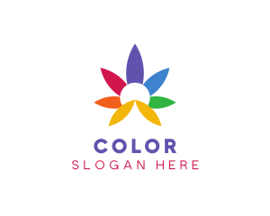Colorful Cannabis Flower Logo
