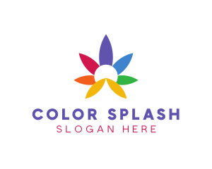 Colorful Cannabis Flower logo design