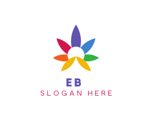Oil - Colorful Cannabis Flower logo design