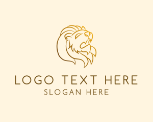 Hunting - Gold Lion Roar logo design