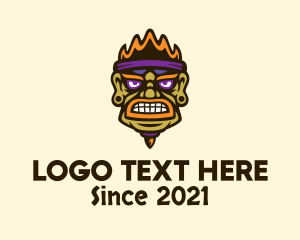 Aztec-culture - Ethnic Warrior Face logo design