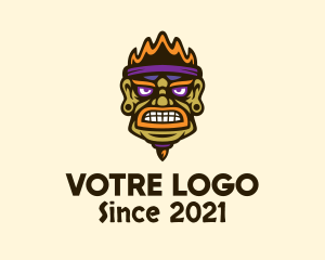 Native - Ethnic Warrior Face logo design