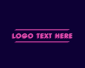 Wordmark Logo - Neon Strip Light Wordmark logo design
