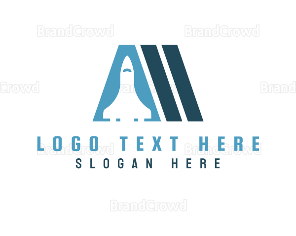 Rocket Spaceship Letter A Logo