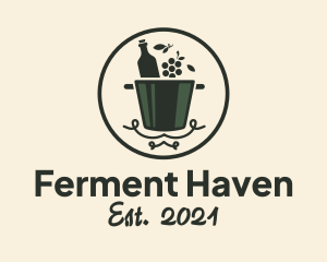 Fermentation - Winery Bucket Bar logo design
