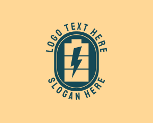 Solar Panel - Energy Lightning Bolt logo design