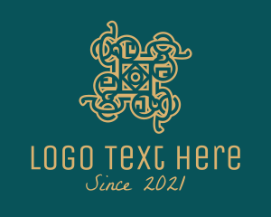Curvy - Intricate Bronze Ornament logo design