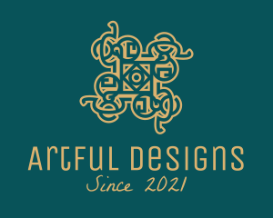 Intricate Bronze Ornament  logo design