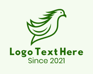 Cockatiel - Green Flying Cockatoo logo design