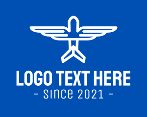 Air Transportation - Minimalist Airplane Wings logo design