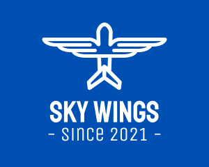 Minimalist Airplane Wings logo design