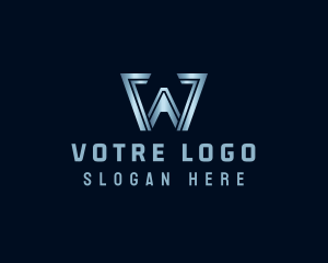 Workshop - Metallic Letter W Business logo design