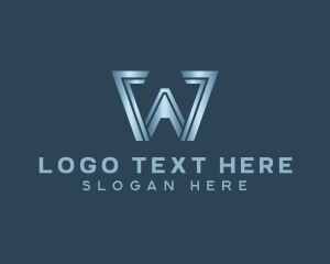 Corporation - Metallic Letter W Business logo design