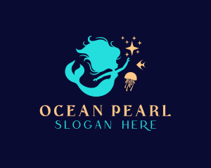 Ocean Mermaid Star logo design