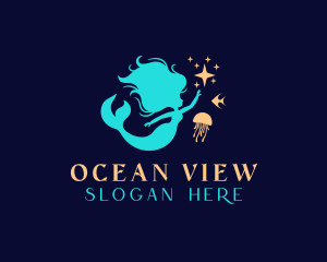 Ocean Mermaid Star logo design