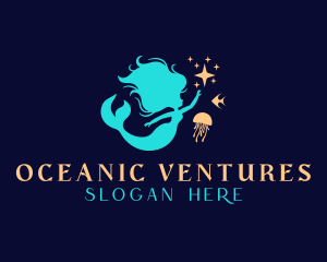 Ocean Mermaid Star logo design