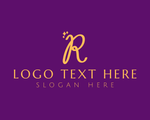 Letter R - Gold Sparkle Letter R logo design