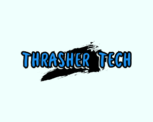 Thrasher - Graffiti Paint Text logo design