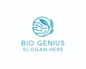 Biotechnology - Biotech Circuit Leaf logo design