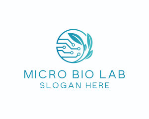 Biotech Circuit Leaf logo design