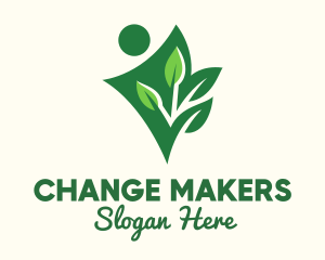 Activism - Environmental Activist Planting logo design