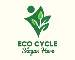 Recycling - Environmental Activist Planting logo design