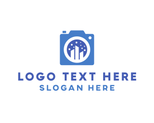 Vlogger - Skyscraper Building Camera logo design